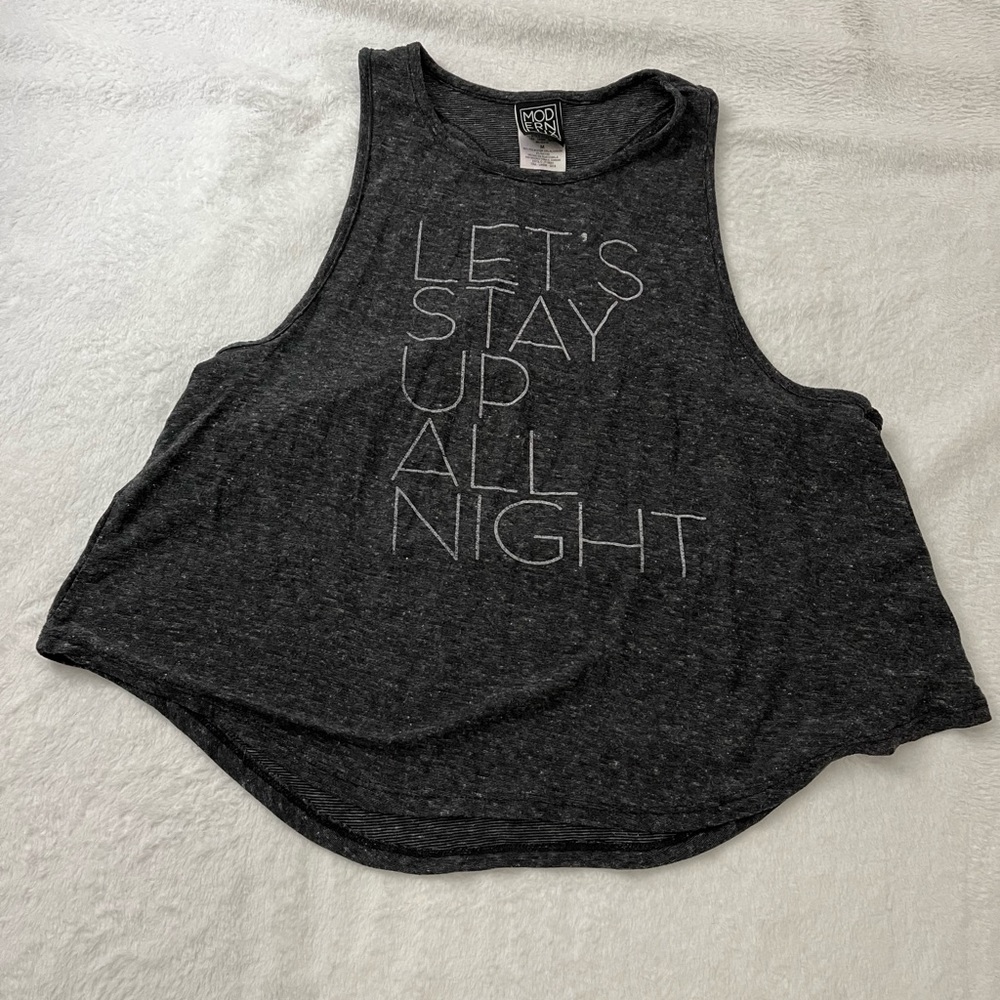 Relaxed “let’s stay up all night” tank top
